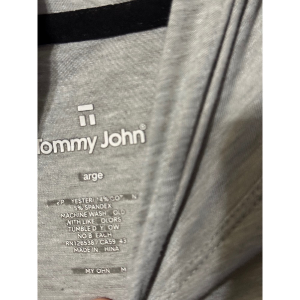 Tommy John Mens Second Skin Hoodie Heather Grey Zipper Pockets Large Pullover - Picture 2 of 4